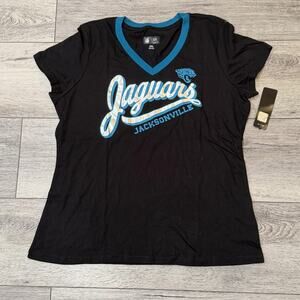 Jacksonville Jaguars Shirt Womens 2XL Black NFL Football NFL Team Apparel V Neck